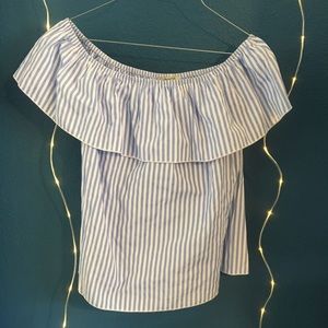 Off shoulder striped top